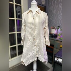 Ronnie Salloway tunic top 100% cotton button down size medium
